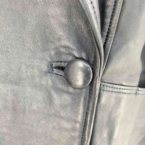 裏地ペイズリー ダブルブレスト レザージャケット レディース